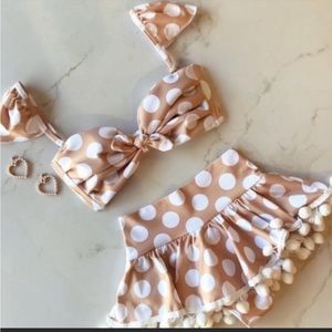 Montce polka dot bikini skirted bottoms only small